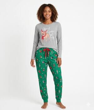 NEW! Sleep Chic Christmas Festive 2PC Holiday Pajama Set Size XS